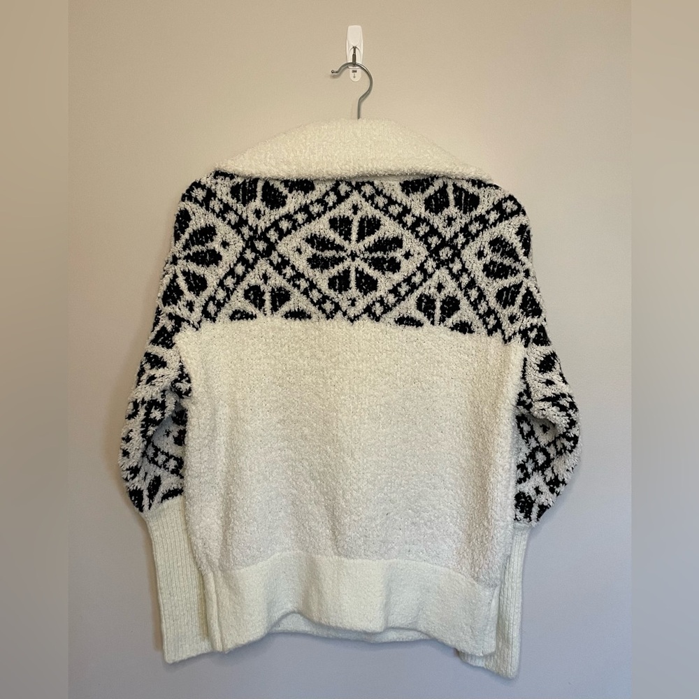 Anthropologie Pilcro Maia Cropped Quarter-Zip Pullover, White, Size S, EUC - Picture 5 of 8